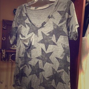 Cute star gray t-shirt- SZ - Small - grey